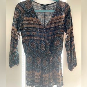 Shorts Romper with long sleeve